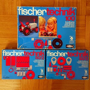 FISCHERTECHNIK Baukästen 100 (50 + 50/1) + 50/2 + 50/3 mit Anleitungen, komplett - Bild 1 von 5