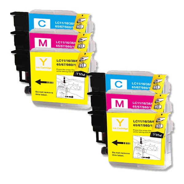 6P CMY Printer Ink fits Brother LC61 MFC-J220 MFC-J265W MFC-J270W MFC-J410W - Image 1 of 1