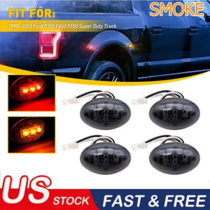 For Ford F350 F-Series 4pc Amber/Red LED Fender Bed Side Marker Lights Smoked - Picture 1 of 12