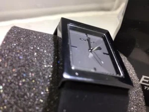 Eviga Ruta Unisex Schwarz Kautschuk Edelstahl Schwarz Rechteck QuarzuhrRK0108 - Bild 1 von 5