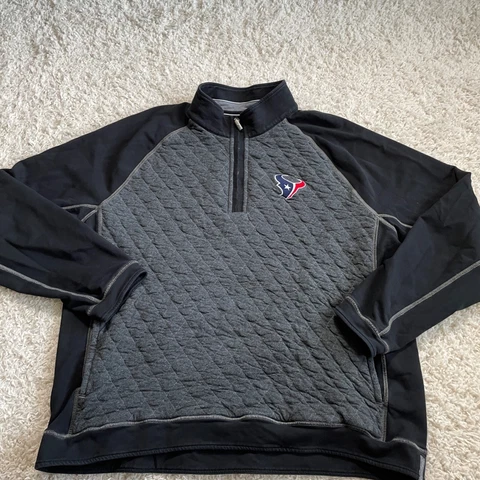 Houston Texans Sweater Adult 2XL XXL Gray Tommy Bahama Pullover Quarter Zip Men Cover