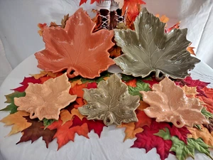 Juego de platos de hoja de arce otoño otoño 5 juego de servir de cerámica o decoración - Imagen 1 de 13