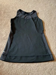 Burton Sleeveless Athletic Tank Top Dry Ride Black Gray Stripe Small Stretchy - Picture 1 of 12