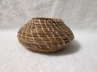 Pine Needle Basket Clay/Ceramic Bottom Artist Signed Handmade