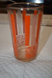C 1960 MCM Orange Striped Juice Glass - Picture 1 of 7