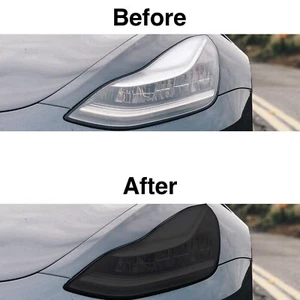 Model Y 2020-2024 Headlight & Fog Light Smoke Precut Vinyl Tint Overlay - Picture 1 of 7