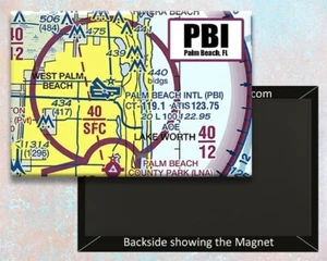 PBI Airport Sectional Map Handmade 3.25" x 2.25" Fridge Magnet (MM10532) - Picture 1 of 4