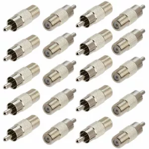 Koaxial Audio/Video F-Typ Buchse auf RCA Stecker RF Stecker Adapter Stecker (20/Stück) - Bild 1 von 1