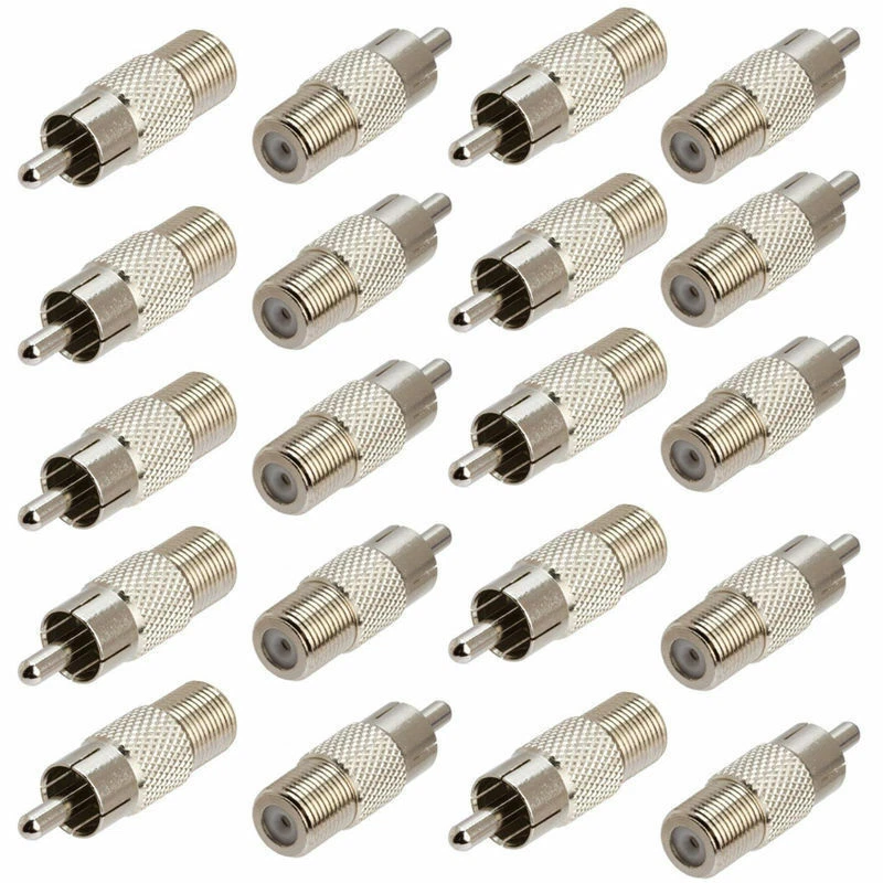 Coaxial Audio/Video F-Type Female RCA Male RF Plug Adapter WHOLESALE 100 COUNT - Image 1 of 1