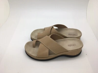 Nicole Fritz Beige Slide Sandals Women 8M - Image 1 of 4
