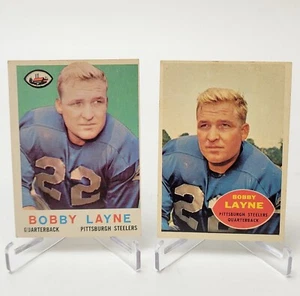 1959 1960 Topps Football #40 #93 BOBBY LAYNE Pittsburgh Steelers HOF VG+-EX - Picture 1 of 5