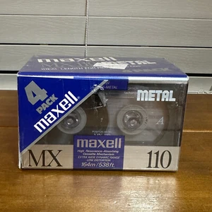 4 cintas de casete de audio en blanco Maxell MX 110 nuevas selladas IEC tipo IV de metal - Imagen 1 de 5