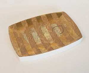 Elegante Porzellan Seifenschale Blattgold Streifendesign Top Zustand - Bild 1 von 12