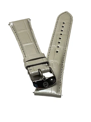 CORREA RELOJ MICHELE PERLA BLANCO PLATA COCODRILO 20mm - MS20AB010040 Foto 1 de 4