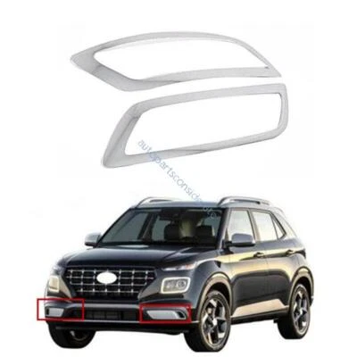 Marco moldeado de párpados luz antiniebla delantera cromado ABS para Hyundai Venue 2020-2023 2024 Foto 1 de 4