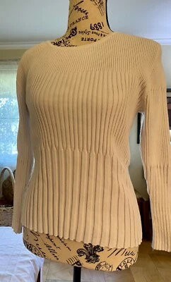 Suéter Xhilaration Mujer/Junior Grande Blanco Acanalado Tejido Cuello Redondo Ajustado Foto 1 de 4