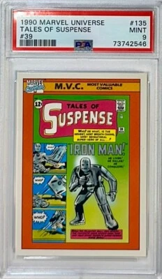 1990 Impel Marvel Universe MVC TALES OF SUSPENSE #39 IRON MAN #135 PSA 9 MINT - Image 1 of 4
