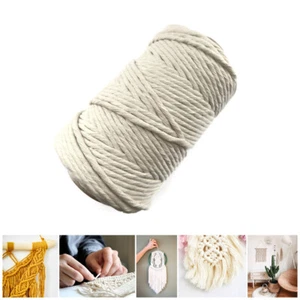 100m 5mm Natural Craft Macramé Cotton String Artisan Thread Twisted Cord - Picture 1 of 4