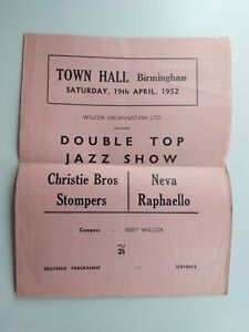 Town Hall Birmingham 1952 Double Top Jazz Show Christie Bros Neva Raphaello