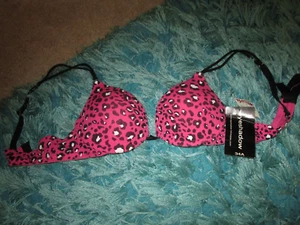NEU MIT ETIKETT * DAMEN LIDSCHATTEN 34A ROSA/RÜCKEN LEOPARDENMUSTER BÜGEL-BH - Bild 1 von 3