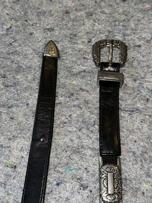 Suzi Roher Belt Womens Medium Plus Black Leather Silver Concho Western Canada - Image 1 of 4