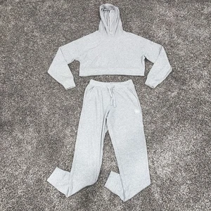 Alo Yoga Muse Set Cropped Hoodie Joggers Athletic Heather Gray XSmall XS Small - Picture 1 of 10