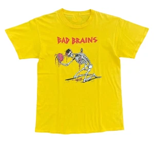 Vintage Bad Brains Band Skelett schwere Baumwolle gelb alle Größen Shirt BL539 - Bild 1 von 3