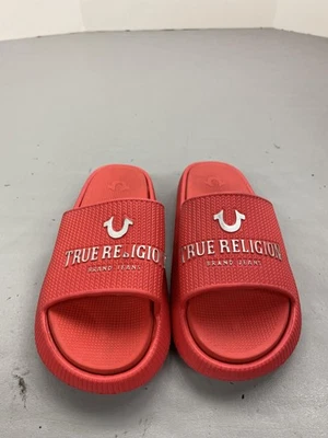 Sandalias True Religion Slides Zapatos Para Hombre Talla 8 Rojo Logo Piscina Tobogán Cómodo Playa Foto 1 de 4