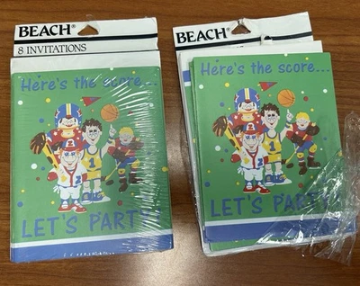 Vintage Sports Party Invitations Beach - Image 1 of 3