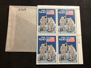 Moon Landing Posta Prioritaria Blocco di 4 Francobolli MNH Scott #2419 - Foto 1 di 2