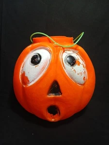 VTG HALLOWEEN JACK O LANTERN BLOW MOLD PUMPKIN BUCKET CANDY CONTAINER MUNCH - Picture 1 of 8