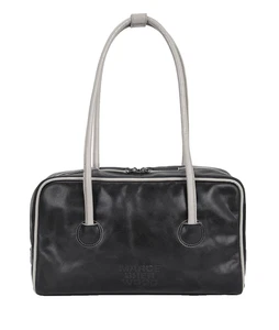 MARGE SHERWOOD SOFT BOSTON EW PIPING_black pull-up+light grey crinkle - Picture 1 of 2