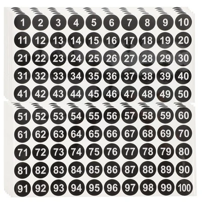 20 Sheets Serial Number Stickers Self-adhesive Number Decals Round Sign Labels - Image 1 of 4
