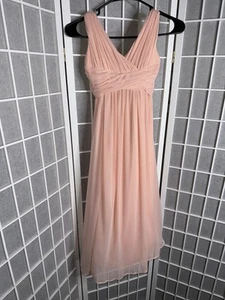 David’s Bridal Illusion Neck Junior Bridesmaid Romper Dress Size 6 Bellini - Picture 1 of 5