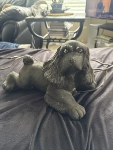 Lampada vintage nera Cocker Spaniel sdraiata lampada per cani - Foto 1 di 12