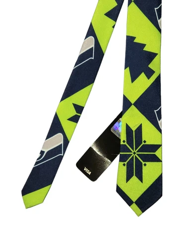 Seattle Seahawks NFL Team Apparel Skinny Necktie Mens Green Blue Polyester NWT Cover