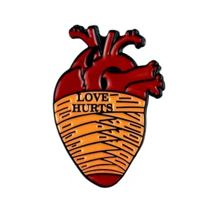 Love Hurts Anatomical Heart Enamel Pin Jewelry - Picture 1 of 4