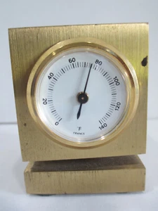 Selco Le Crest Tischuhr und Thermometer goldfarben Vintage - Bild 1 von 6