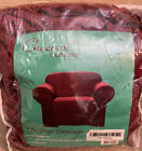 Chezmoi Collection- Burgundy Micro Suede Chair Slipcover -One Piece