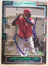 Cincinnati Reds Juan Duran 2008 Tristar Prospect Plus Green Auto Card #34/50