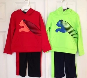 PUMA NWT Boys 2PC Track Suit Shirt Pants Top Warm Up Hoodie Sweatshirt 4 5 6 7 - Picture 1 of 5