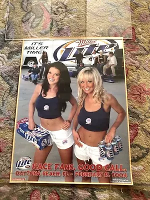 Daytona Beach  February, 2004  Miller Lite "Race Fans Good Call"  POSTER  18x24" - Image 1 of 4