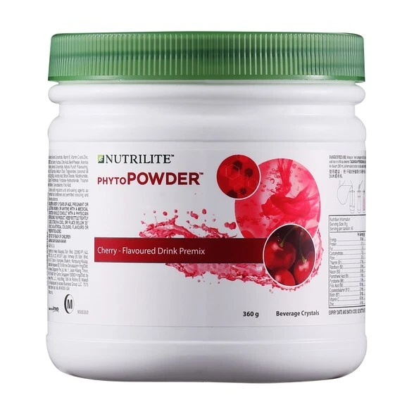 Nutrilite PhytoPOWDER recipiente pré-mistura de bebida sabor cereja 360g - Imagem 1 de 3