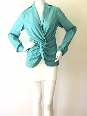 Blusa MEXX Vintage Turquesa Detalle Torcido Manga Larga Mezcla Algodón (Talla 8) Foto 1 de 4