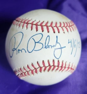 Baseball firmato Ron Blomberg Rawlings ufficiale American League scritta Yankees - Foto 1 di 5