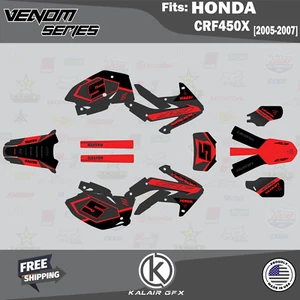 Graphics Kit for Honda CRF 450X (2005-2007) Venom Series - RED-SHIFT - Picture 1 of 6