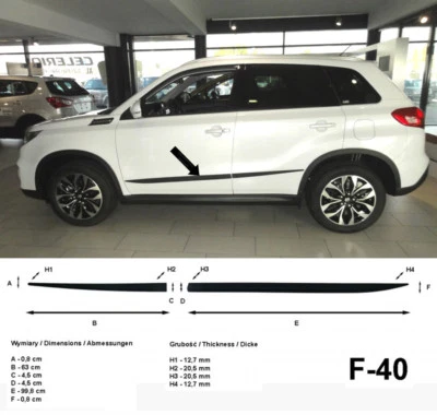 Seitenschutzleisten schwarz für Suzuki Vitara SUV Typ LY ab Baujahr 02.2015- - Bild 1 von 4