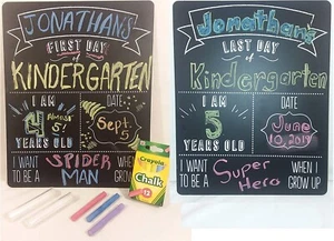 First and Last Day of School Chalkboard Sign Reusable, 14x11 in Back to Schoo... - Picture 1 of 7