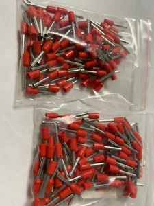 200 RED INSULATED FERRULE 16 AWG 8 MM LONG BARREL - Picture 1 of 1