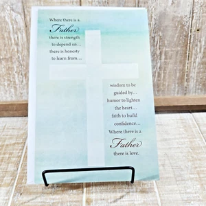 American Greetings Father's Day Card Cross Religious Green Bible Verse - Picture 1 of 8